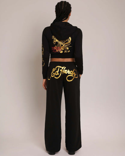 Cropped Dragon Hoodie BLACK | Ed Hardy