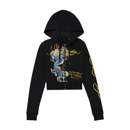 Cropped Dragon Hoodie BLACK | Ed Hardy
