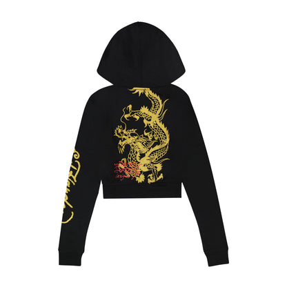 Cropped Dragon Hoodie BLACK | Ed Hardy