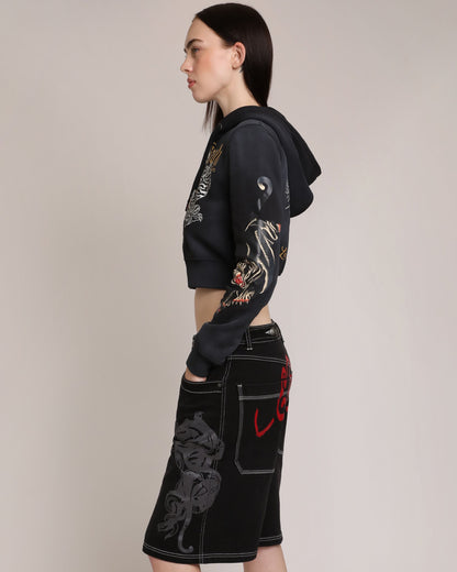 Panther Cropped Zip Hoodie  | Ed Hardy