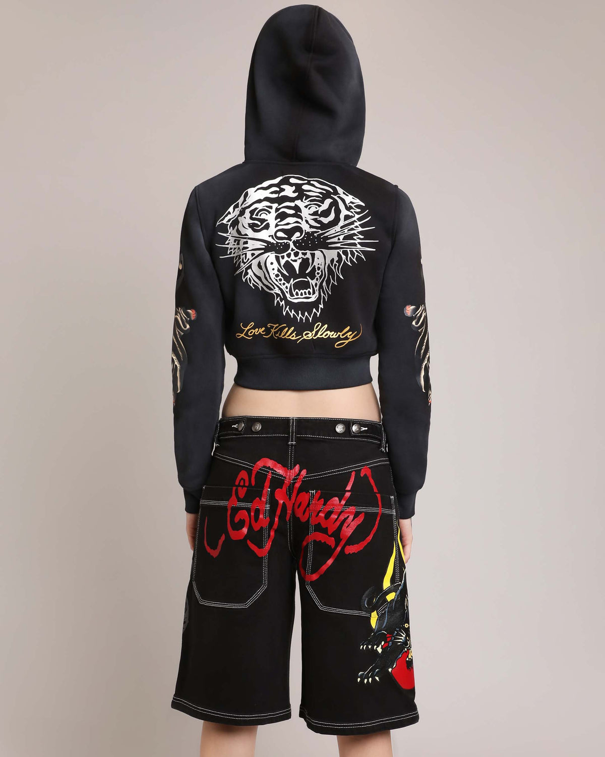 Panther Cropped Zip Hoodie  | Ed Hardy