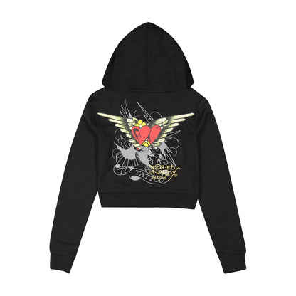 Sacred Heart Zip Front Hoodie BLACK | Ed Hardy