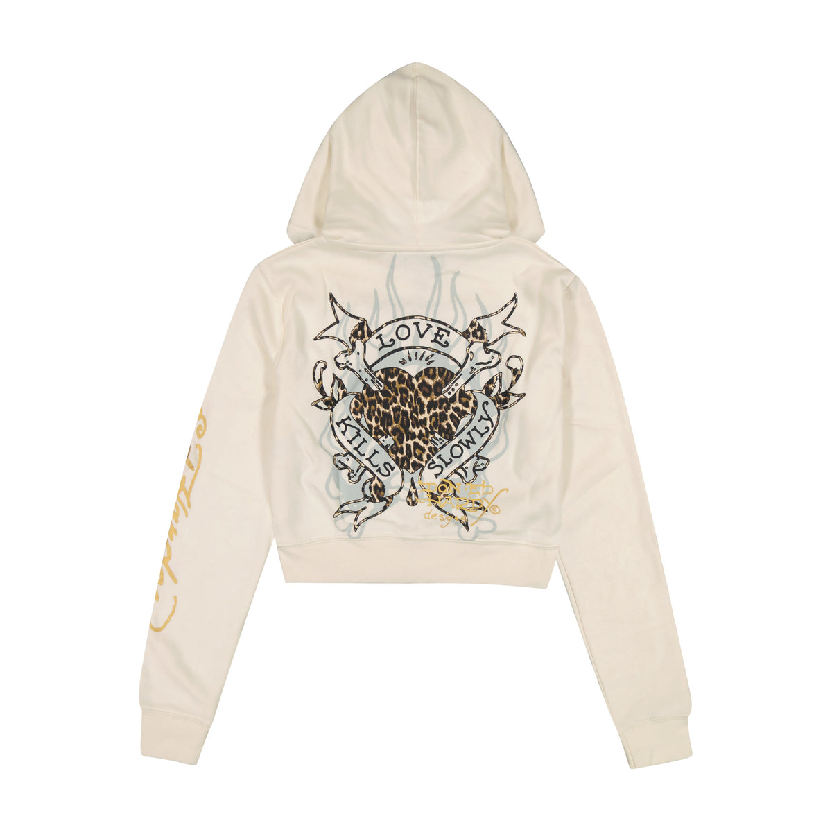 LKS Skull Zip Front Hoodie IVORY | Ed Hardy