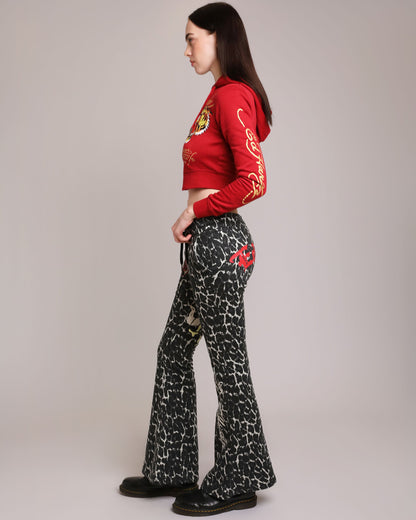 Eagle Tiger Zip Front Hoodie DEEP RED | Ed Hardy