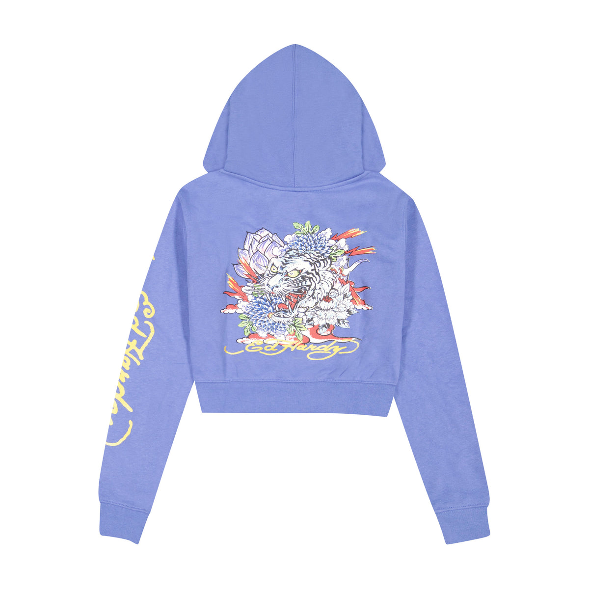 Tiger Lotus Zip Front Hoodie PALE BLUE | Ed Hardy
