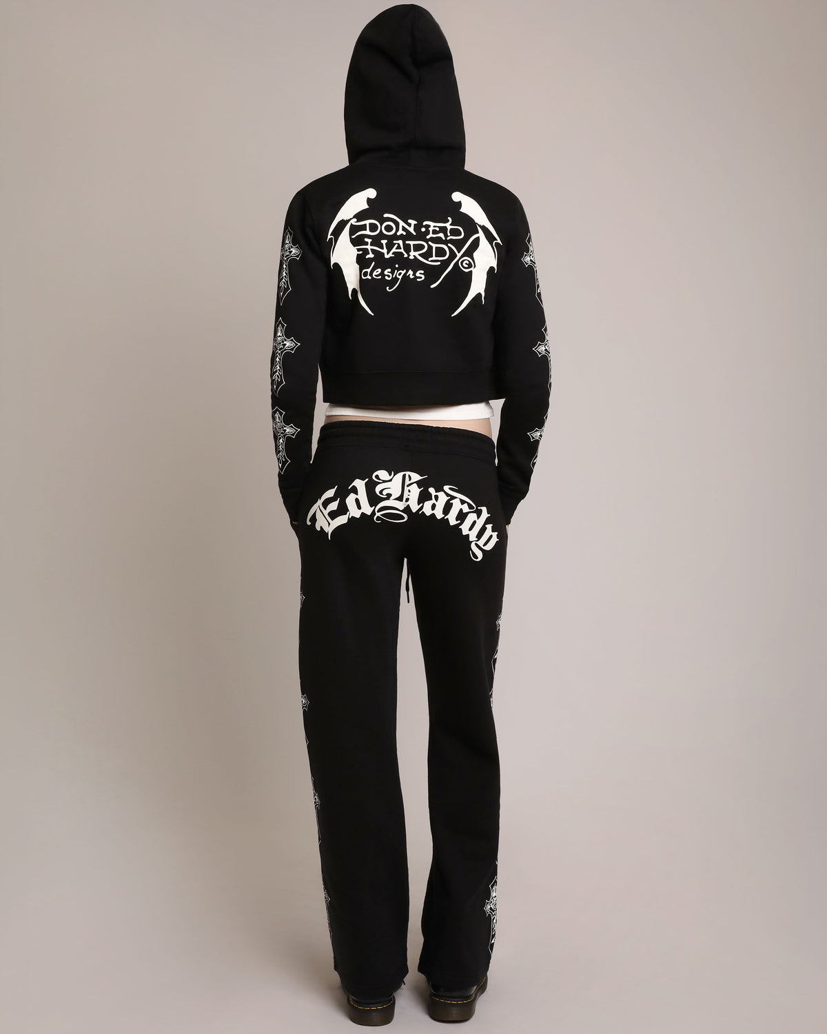 Crosses Zip Front Hoodie BLACK | Ed Hardy