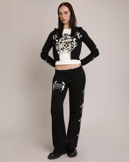 Crosses Zip Front Hoodie BLACK | Ed Hardy