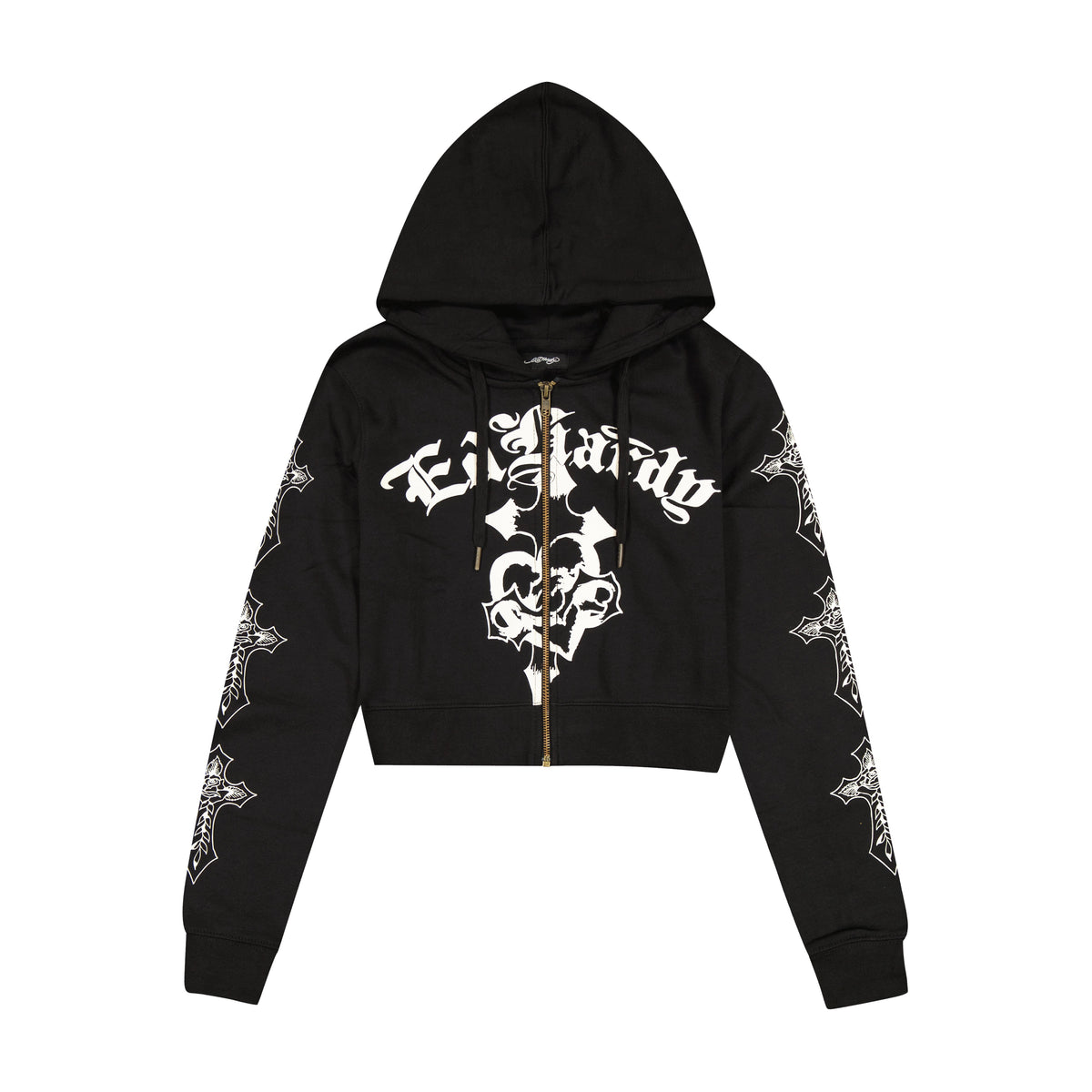 Crosses Zip Front Hoodie BLACK | Ed Hardy