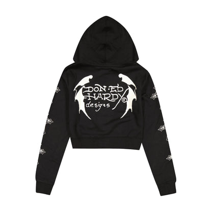 Crosses Zip Front Hoodie BLACK | Ed Hardy
