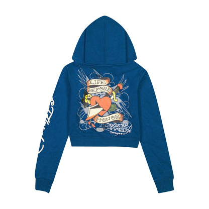 LKS Skull Zip Front Hoodie SAPPHIRE | Ed Hardy