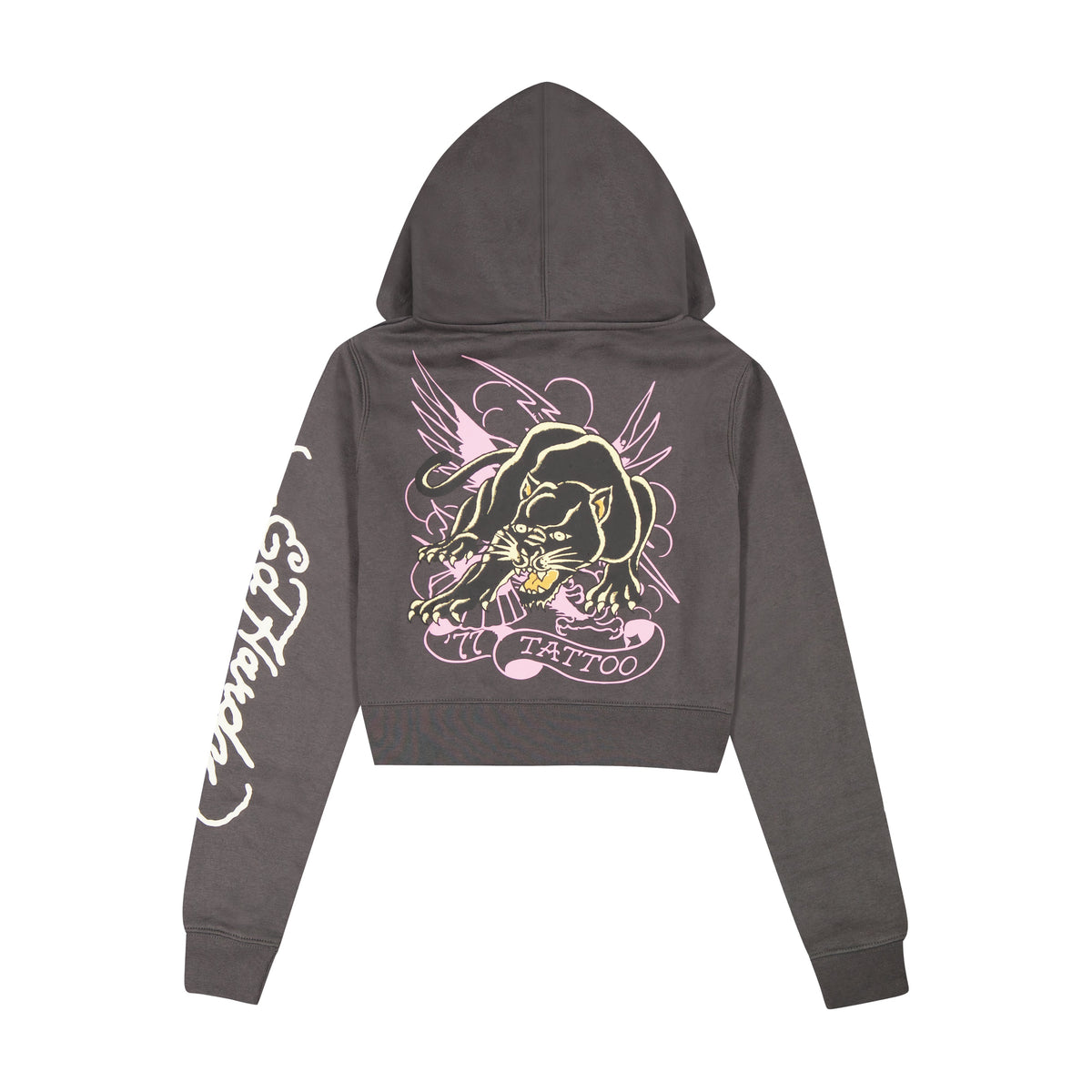 Panther Zip Front Hoodie CHARCOAL | Ed Hardy
