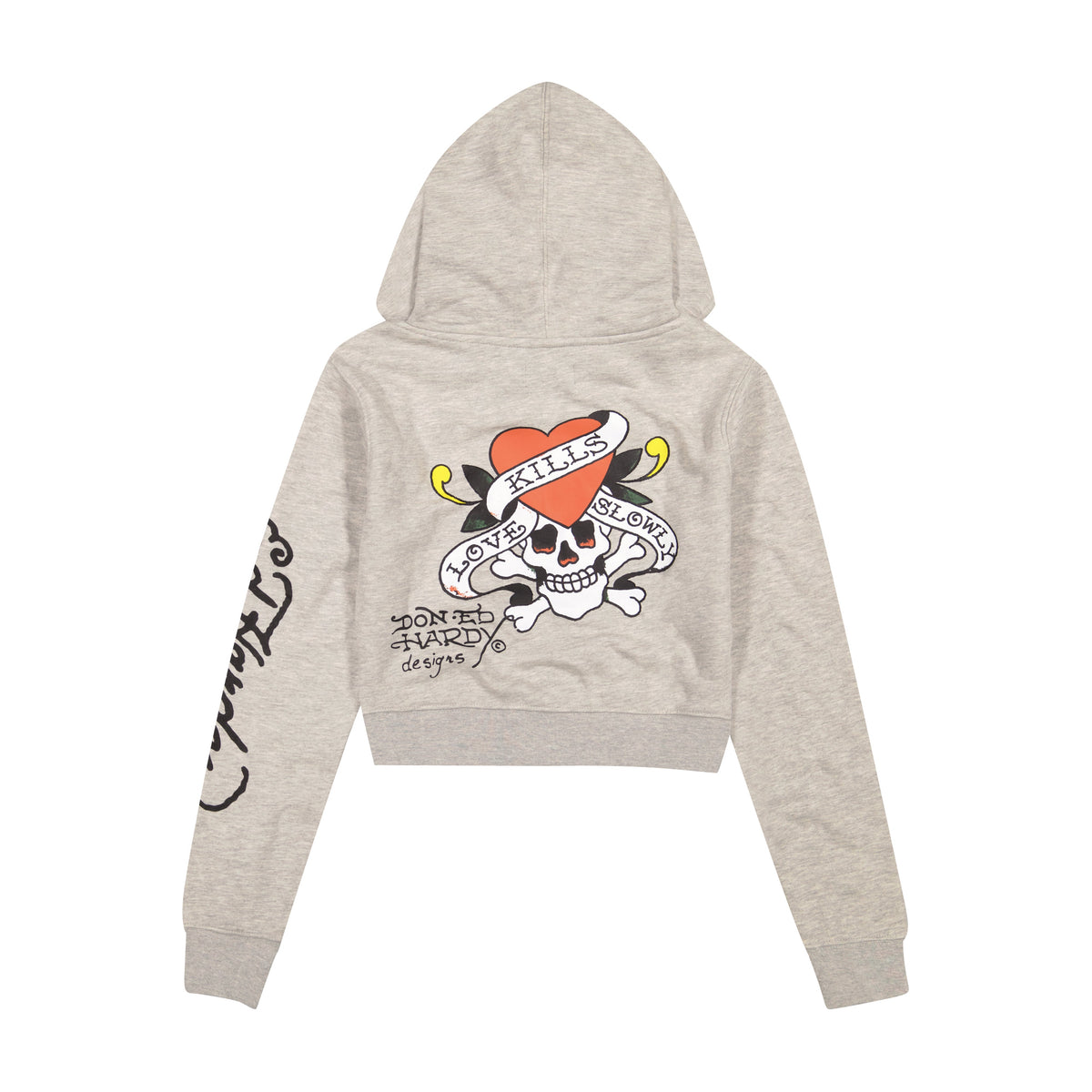 LKS Skull Zip Front Hoodie - Heather Grey HEATHER GREY | Ed Hardy