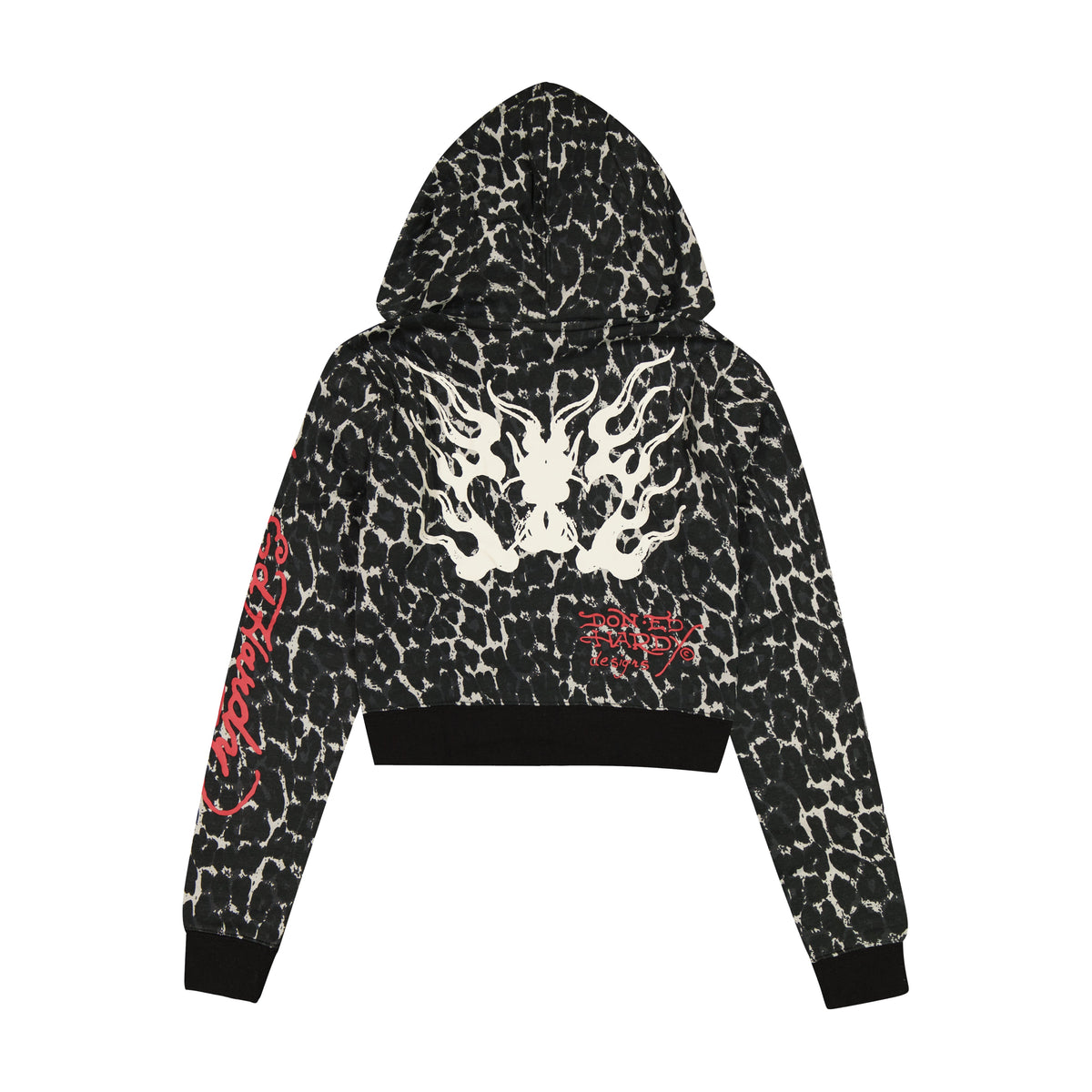 Baby Devil Zip Front Hoodie BLACK LEOPARD | Ed Hardy