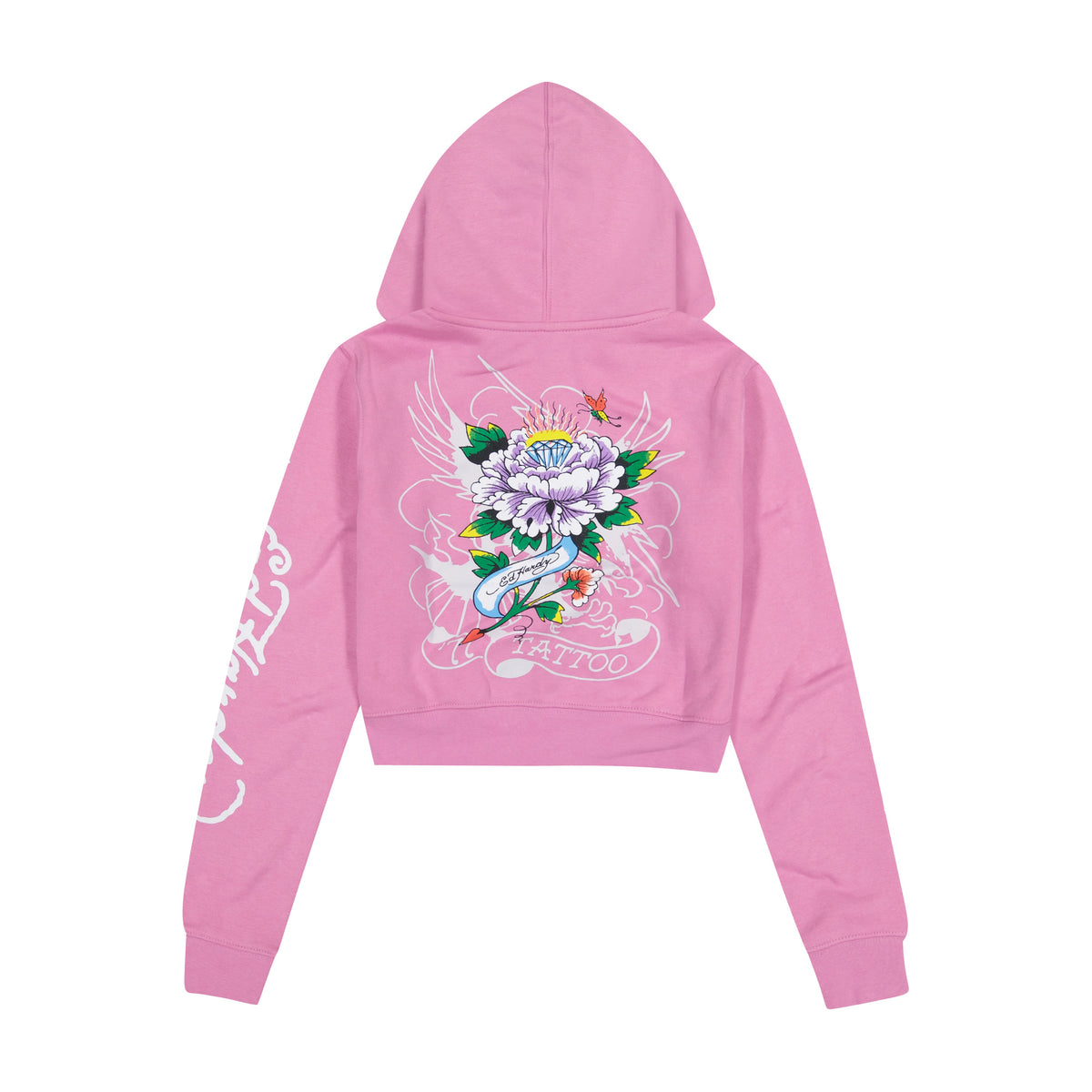 Flower Skull Front Hoodie ORCHID | Ed Hardy