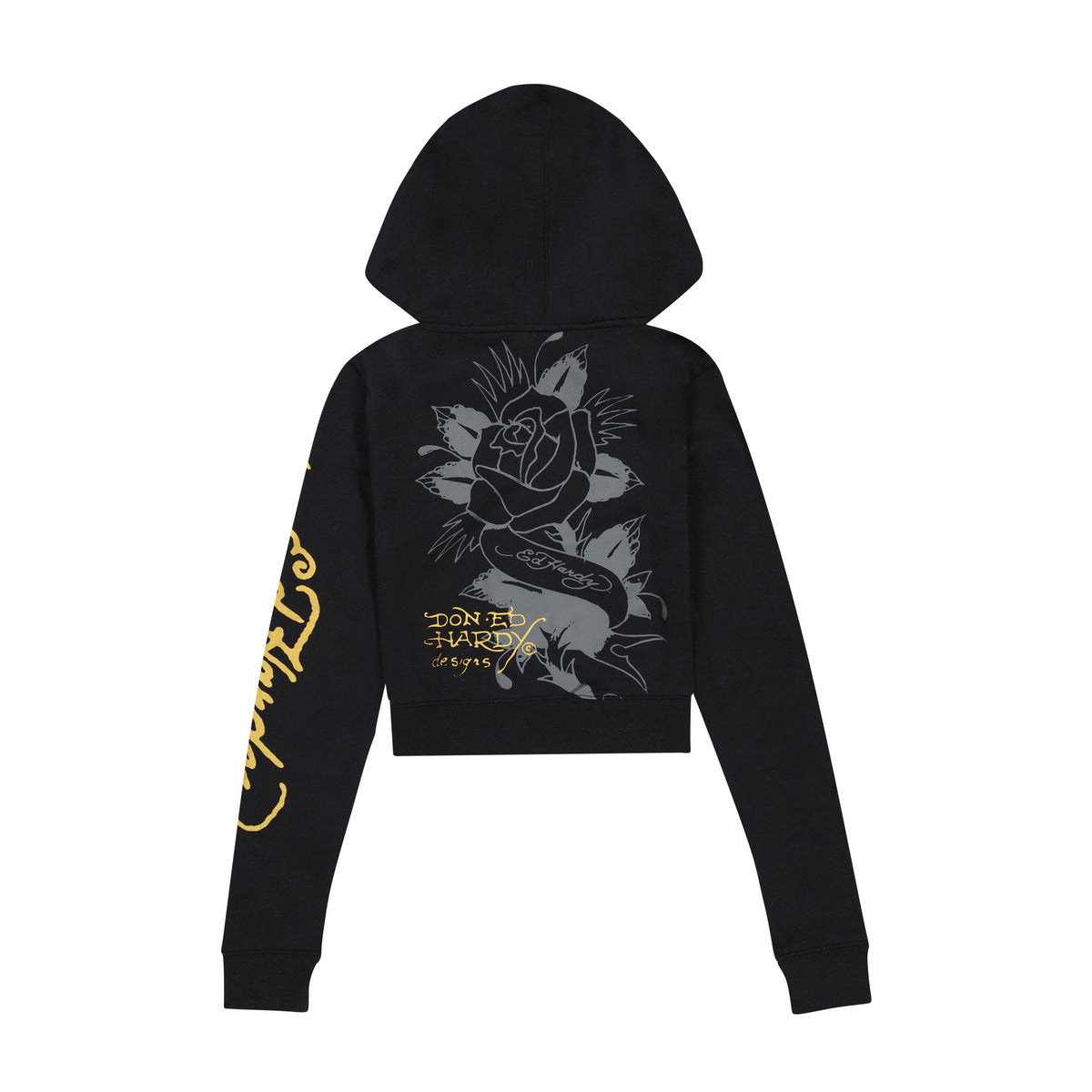 Swallow Cropped Hoodie BLACK | Ed Hardy