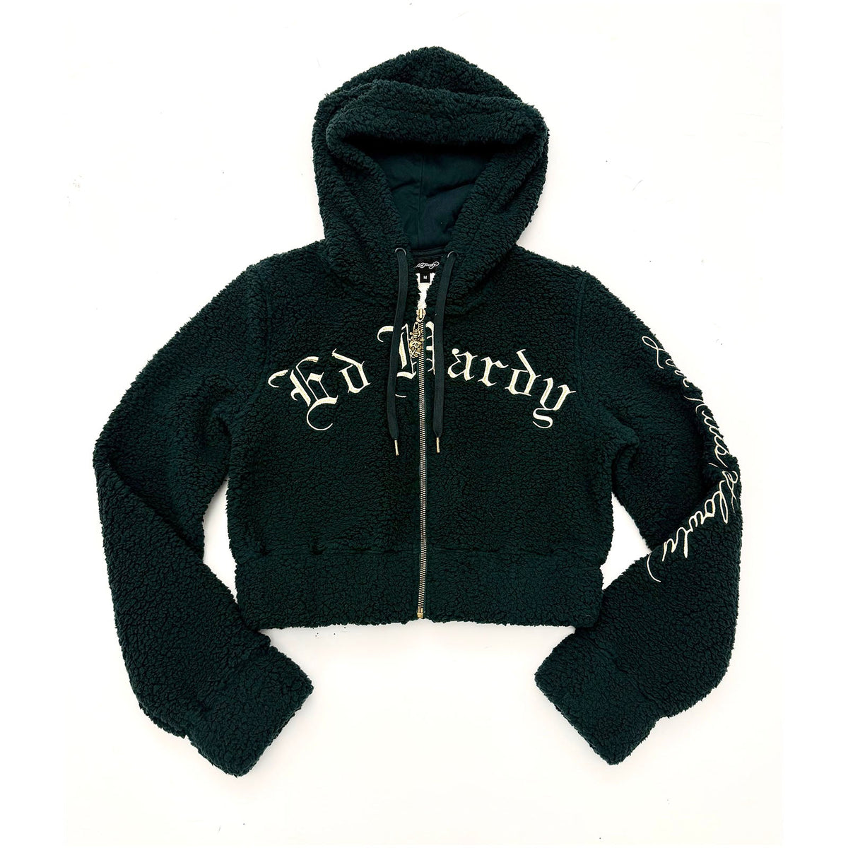 Mary Hooded Sherpa Zip Up Jacket HUNTER | Ed Hardy
