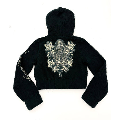Mary Hooded Sherpa Zip Up Jacket HUNTER | Ed Hardy