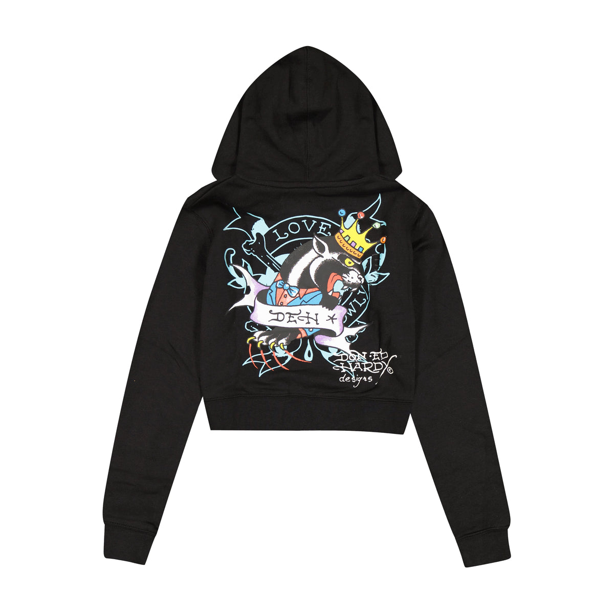 Ice Flower Zip Front Hoodie BLACK | Ed Hardy