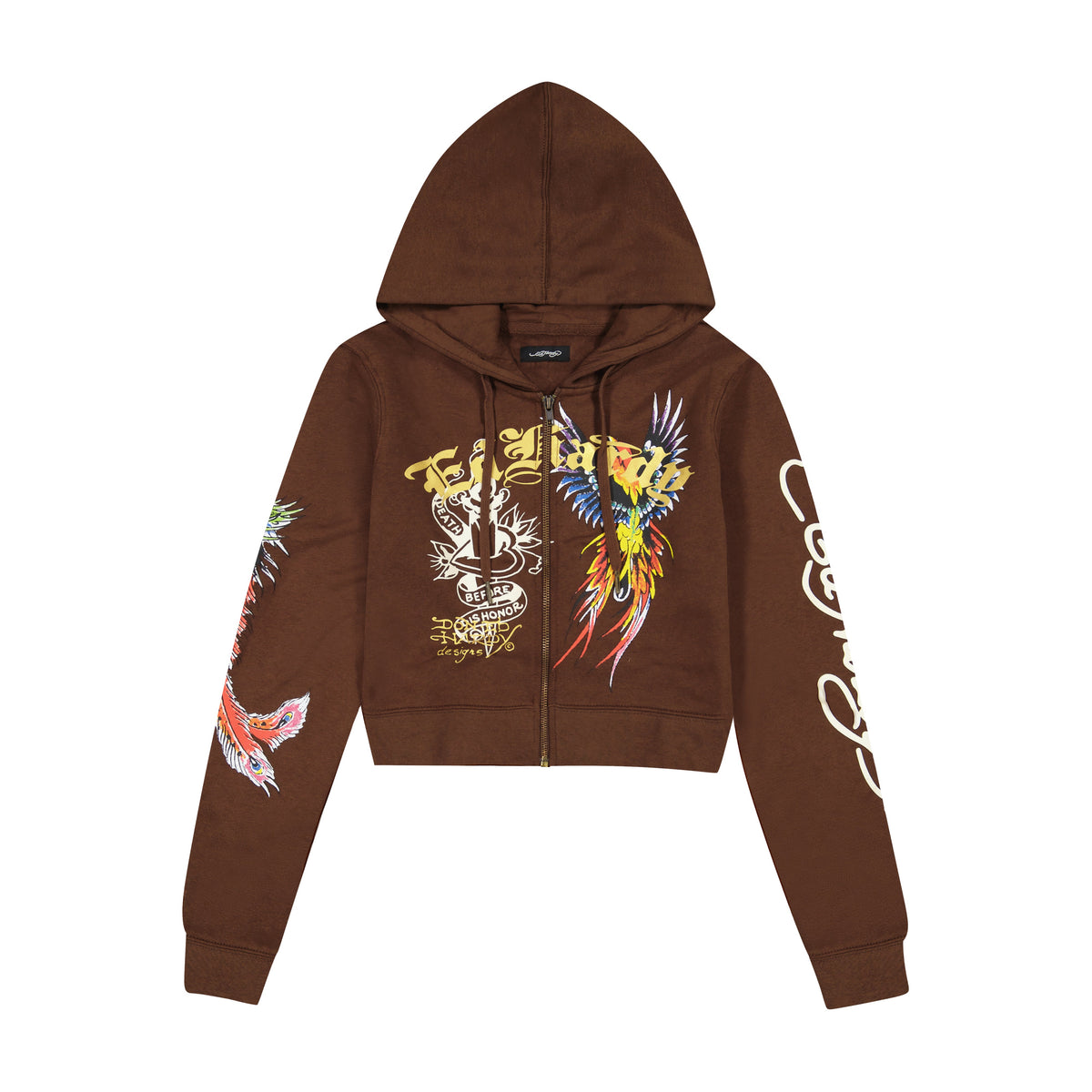 Phoenix Zip Front Hoodie COCOA | Ed Hardy