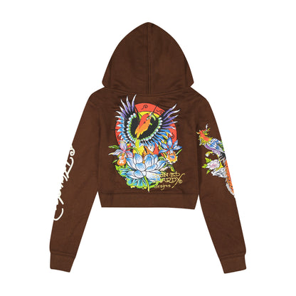 Phoenix Zip Front Hoodie COCOA | Ed Hardy