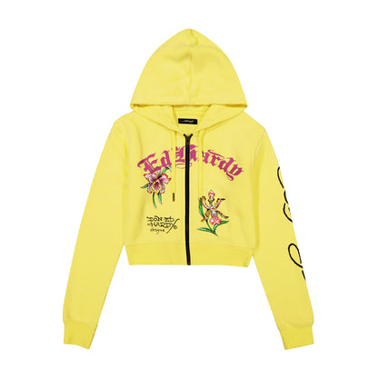 Phoenix Cropped Hoodie - Lemon LEMON | Ed Hardy