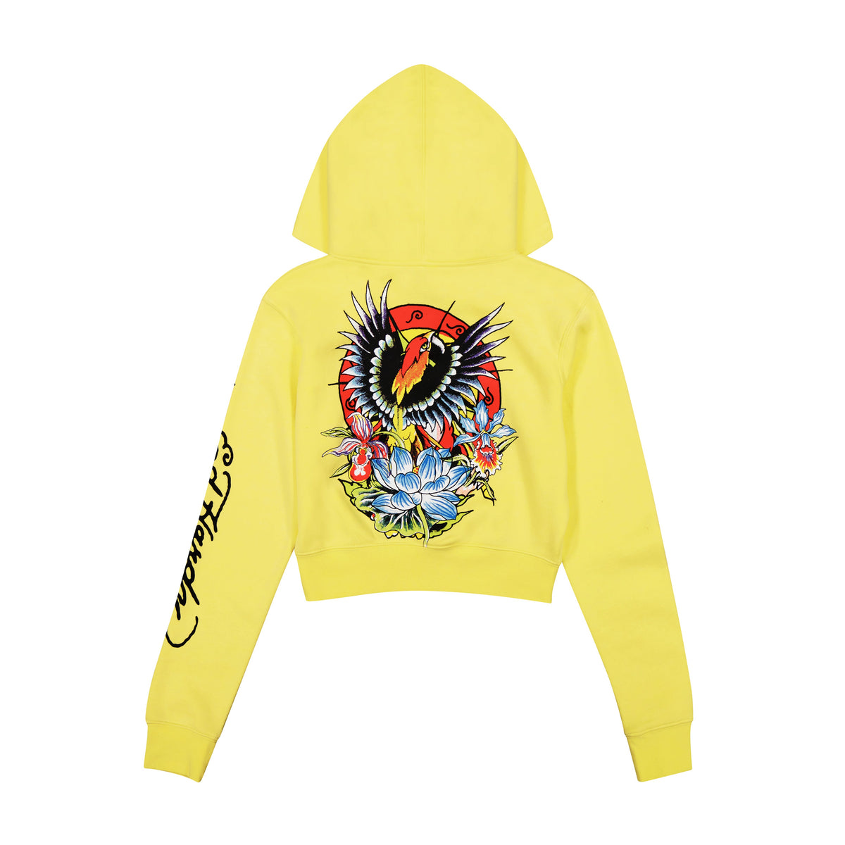Phoenix Cropped Hoodie - Lemon LEMON | Ed Hardy