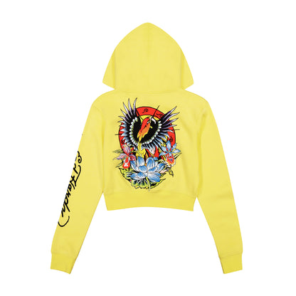 Phoenix Cropped Hoodie - Lemon LEMON | Ed Hardy