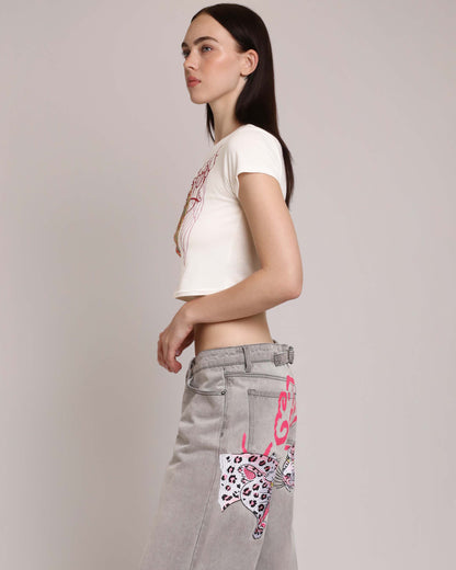 Mary Wings Baby Tee White | Ed Hardy