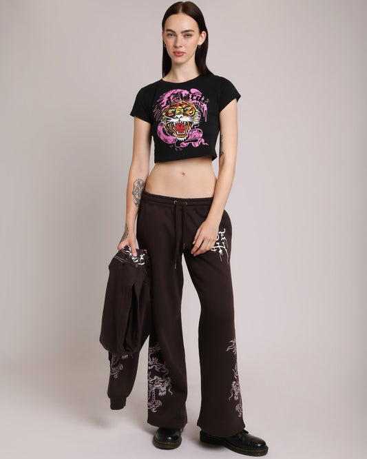 Retro Tiger Rhinestone Baby Tee  | Ed Hardy