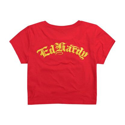 Crawling Tigers Baby Tee | Women's Y2K Baby Tee | Ed Hardy CHERRY | Ed Hardy