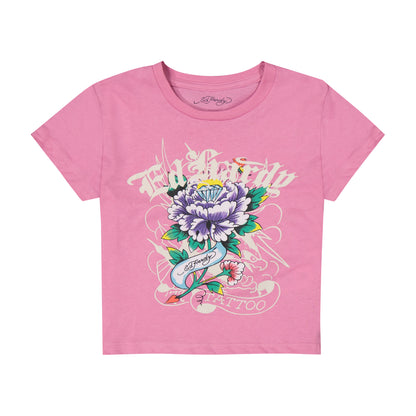 Flower Diamond Baby Tee ORCHID | Ed Hardy