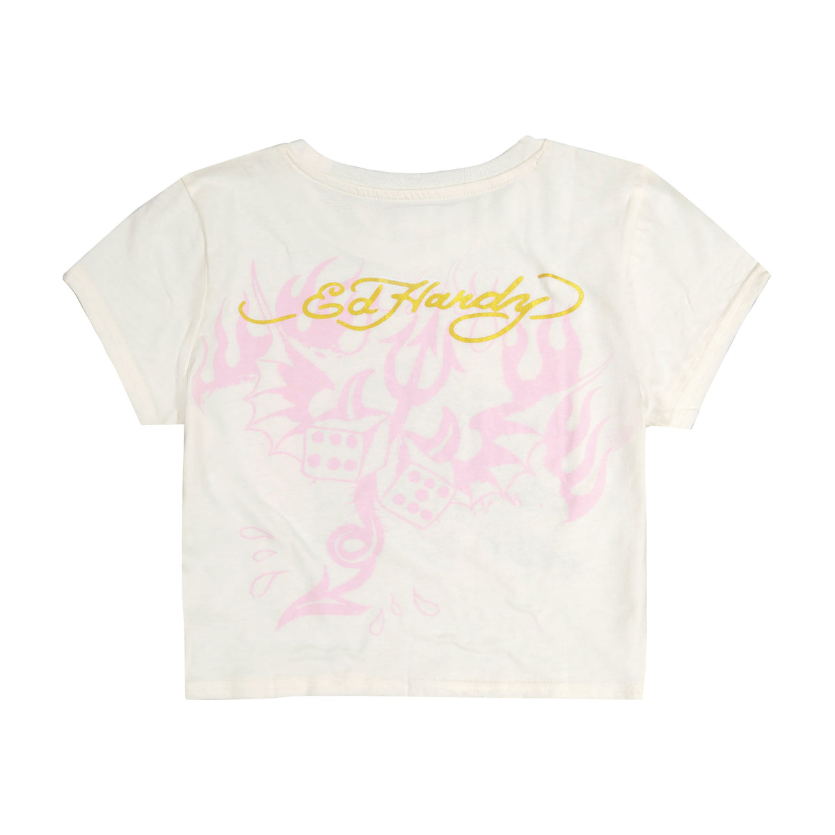 Leopard Panther Baby Tee | Women's Y2K Tee | Ed Hardy IVORY | Ed Hardy