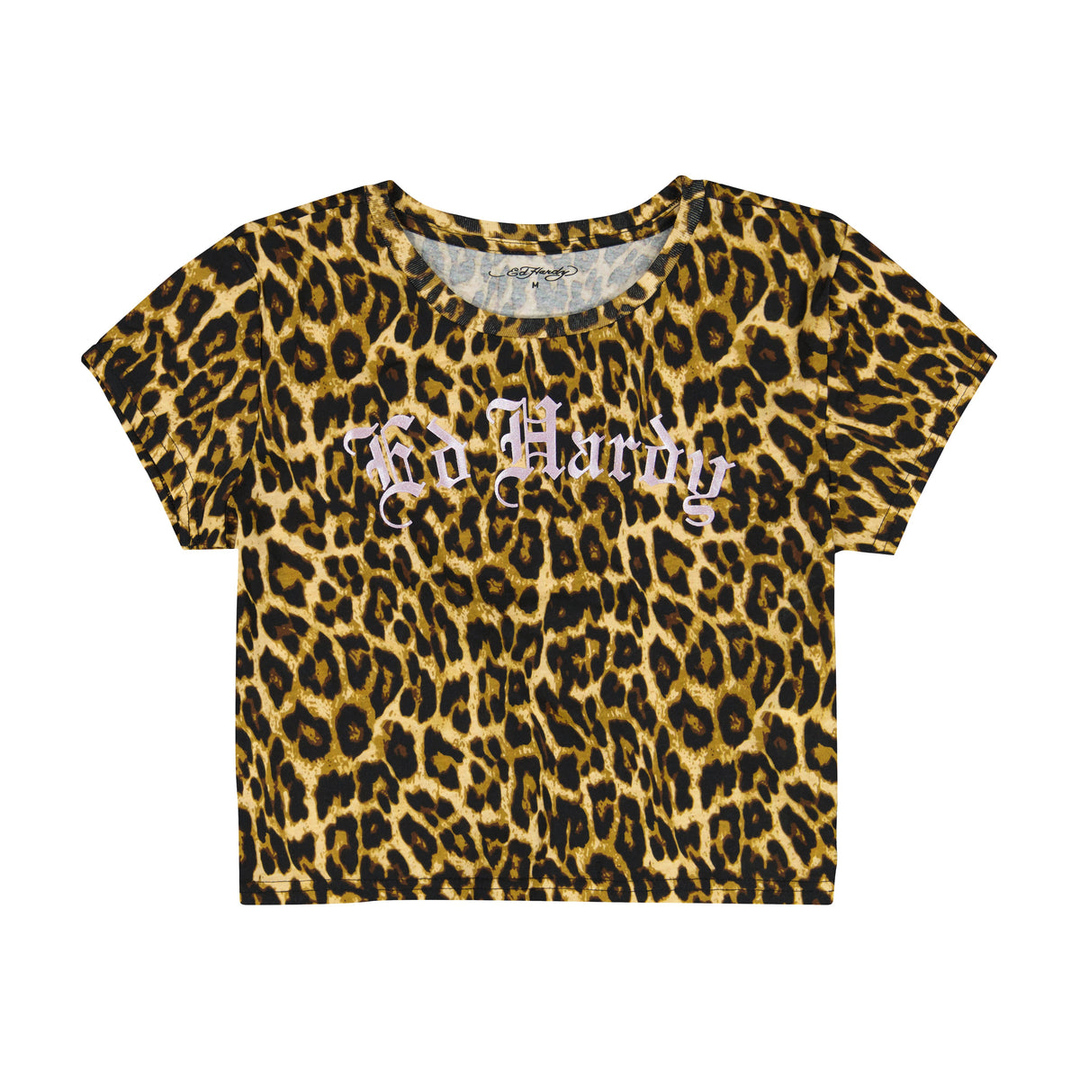 LKS Pink Skull Baby Tee | Women's Y2K Tee | Ed Hardy LEOPARD | Ed Hardy