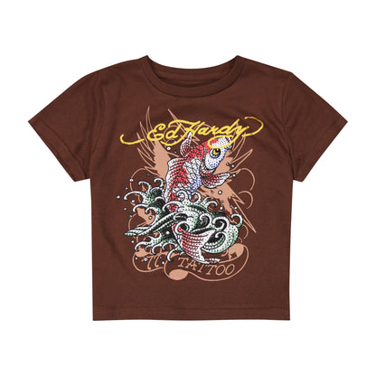 Koi Fish Baby Tee - Cocoa COCOA | Ed Hardy