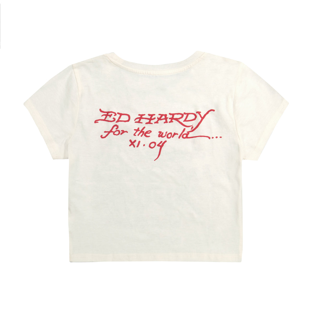 Battle Horses Baby Tee | Women's Y2K Baby Tee | Ed Hardy IVORY | Ed Hardy