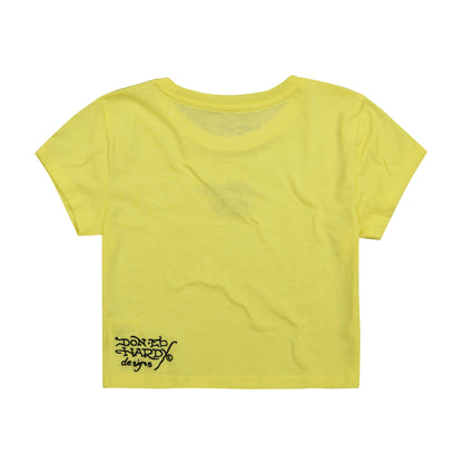 Bumblebee Embroidered Baby Tee | Women's Y2K Baby Tee | Ed Hardy LEMON | Ed Hardy