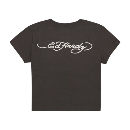Honor Heart Baby Tee CHARCOAL | Ed Hardy