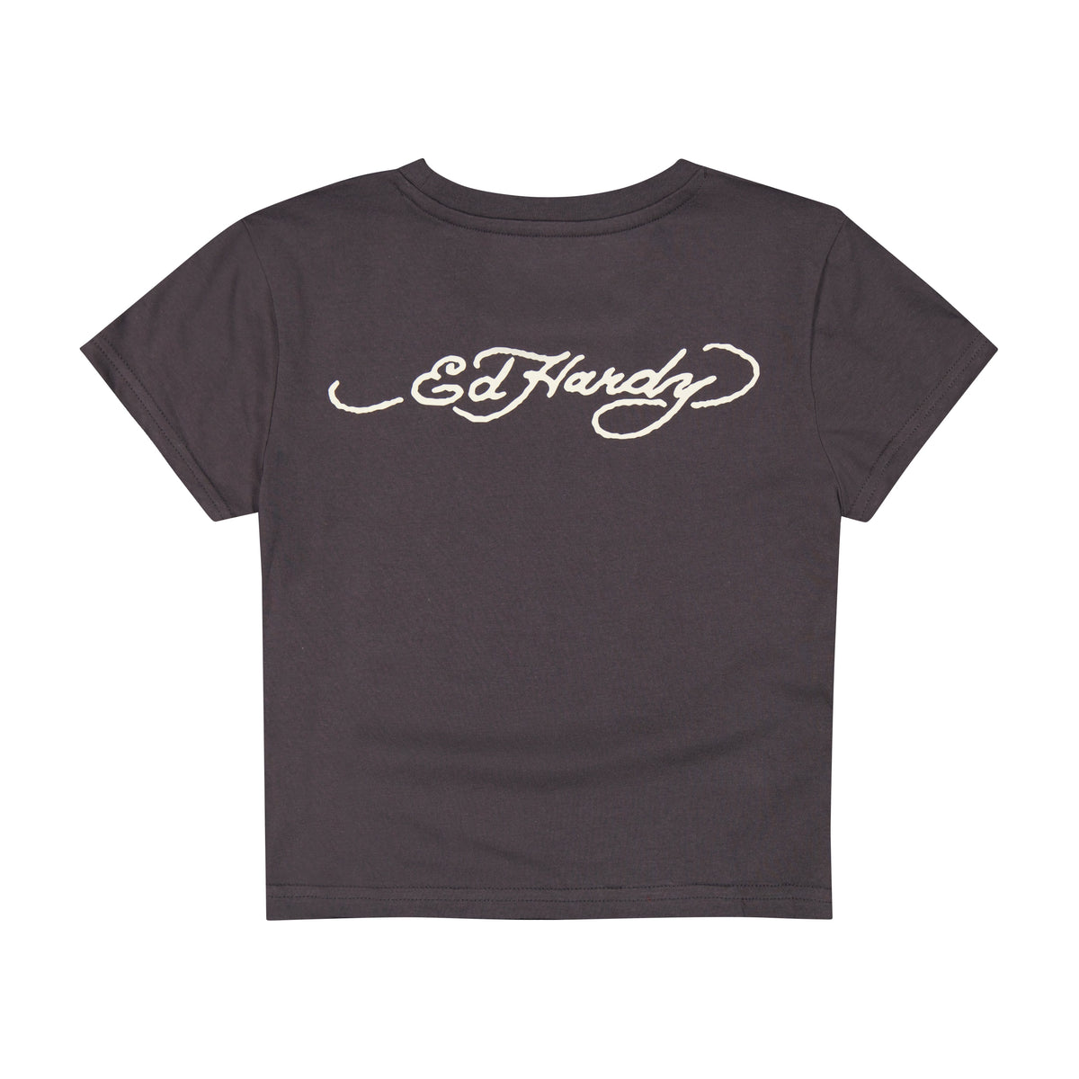 Rose Heart Baby Tee - Charcoal CHARCOAL | Ed Hardy