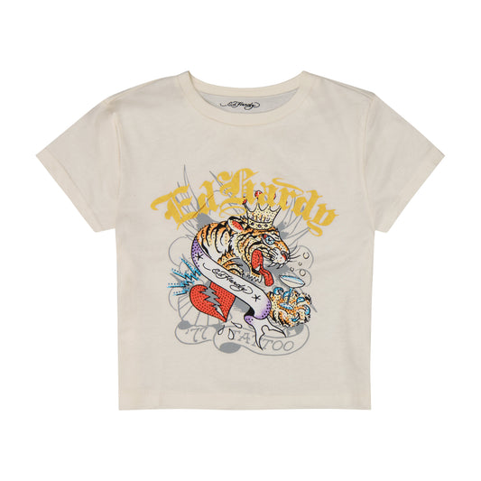 Tiger Crown Baby Tee IVORY | Ed Hardy