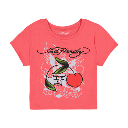 Cherry Baby Tee POP PINK | Ed Hardy