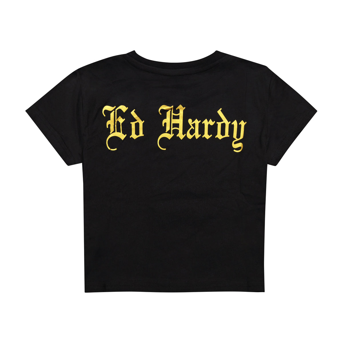 Heart Flame Rhinestone Baby Tee BLACK | Ed Hardy