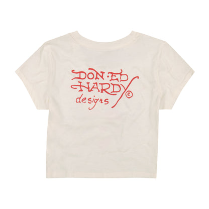 Cross Heart Baby Tee IVORY | Ed Hardy