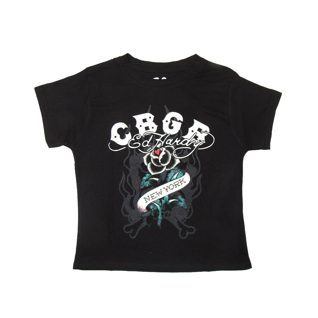 CBGB NY Rose Cap Sleeve Tee | Special Edition Tee | Ed Hardy BLACK | Ed Hardy