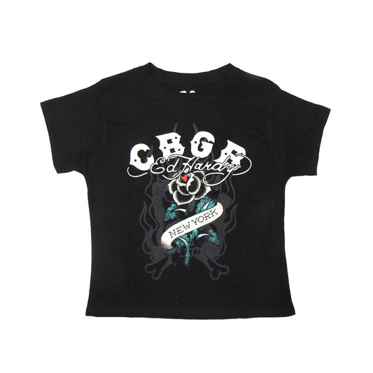 CBGB NY Rose Cap Sleeve Tee | Special Edition Tee | Ed Hardy BLACK | Ed Hardy