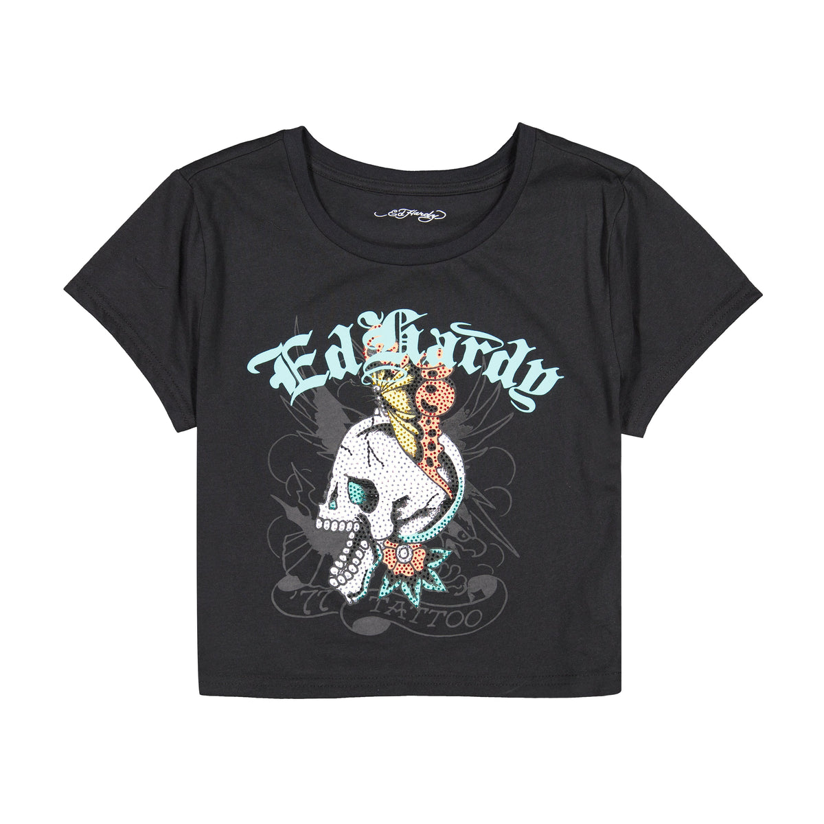 Skull Butterfly Baby Tee BLACK | Ed Hardy