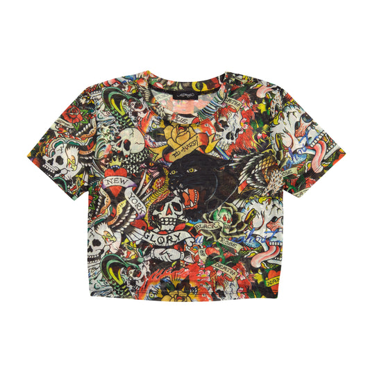 Flash Mix Power Mesh Baby Tee MULTI | Ed Hardy