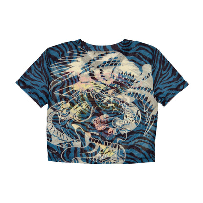 Tiger Head Power Mesh Baby Tee JEWEL | Ed Hardy