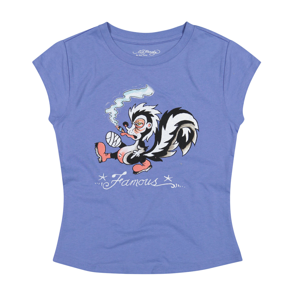 Famous Skunk Cap Sleeve Tee Pale Blue | Ed Hardy