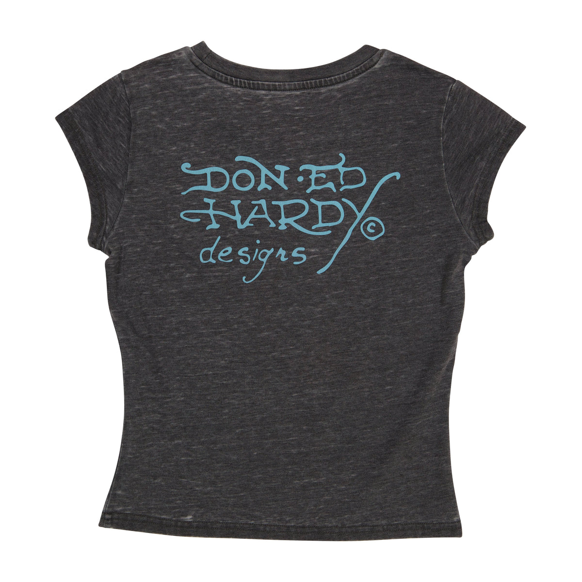 Mary Burnout Cap Sleeve Tee CHARCOAL | Ed Hardy