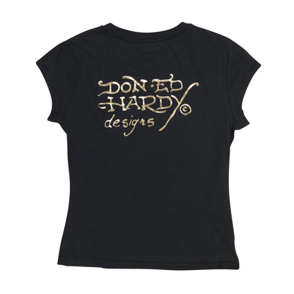 Peacock Cap Sleeve Tee BLACK | Ed Hardy